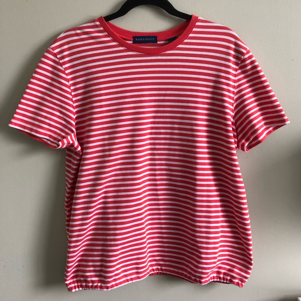 Karen Scott Stripe Shirt Size L